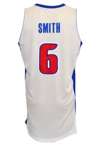 2013-14 Josh Smith Detroit Pistons Game-Used Home Jersey 