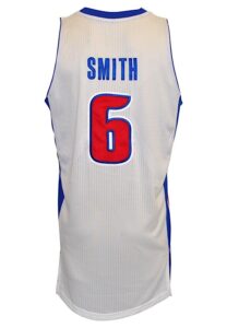 2013-14 Josh Smith Detroit Pistons Game-Used Home Jersey