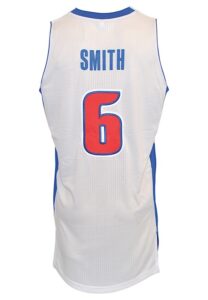 2013-14 Josh Smith Detroit Pistons Game-Used Home Jersey