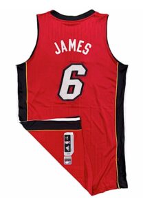 2013-14 LeBron James Miami Heat Game-Used Red Alternate Jersey