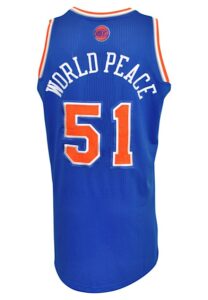 2013-14 Metta World Peace New York Knicks Game-Used Road Jersey 