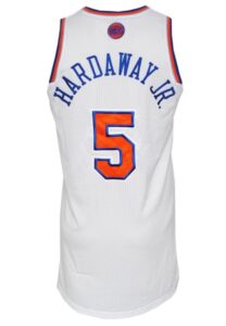 2013-14 Tim Hardaway Jr. Rookie New York Knicks Game-Used Home Uniform & Warm-Up Uniform with Autographed 16×20 Photo