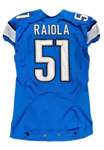 2013 Dominic Raiola Detroit Lions Game-Used Home Jersey