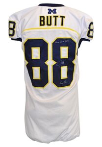 2013 Jake Butt Michigan Wolverines Game-Used & Autographed Road Jersey