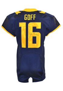 2013 Jared Goff California Golden Bears Game-Used & Autographed Jersey