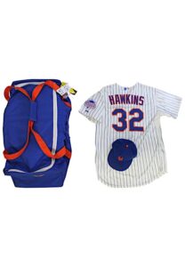 2013 LaTroy Hawkins New York Mets Game-Used Home Jersey, Autographed Cap & Team Travel Bag