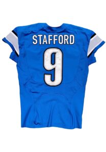 2013 Matthew Stafford Detroit Lions Game-Used Preseason Home Jersey