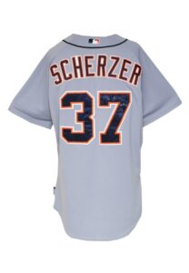 2013 Max Scherzer Detroit Tigers Game-Used & Autographed Road Jersey