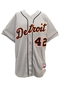 2013 Miguel Cabrera Tigers Game-Issued & Autographed “Jackie Robinson Day” Road Jersey