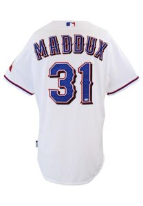 2013 Mike Maddux Texas Rangers Coaches Worn Home Jersey