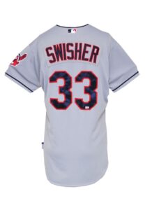 2013 Nick Swisher Cleveland Indians Game-Used Road Jersey