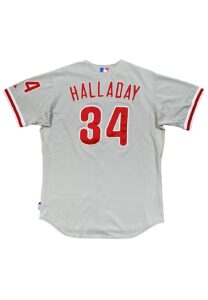 2013 Roy Halladay Philadelphia Phillies Game-Used Road Jersey