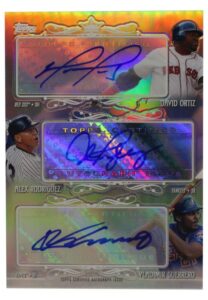 2013 Topps Chrome Autographs David Ortiz, Alex Rodriguez & Vladimir Guerrero