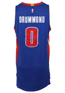 2014-15 Andre Drummond Detroit Pistons “Opening Night” Game-Used Road Jersey