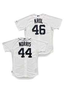 2014-15 Daniel Norris & Ian Krol Detroit Tigers Game-Issued & Signed Jerseys