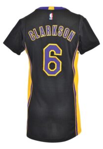 2014-15 Jordan Clarkson Los Angeles Lakers “Hollywood Nights” Game-Used Home Jersey