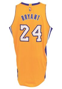 2014-15 Kobe Bryant Los Angeles Lakers Game-Used & Autographed Home Jersey