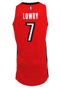 2014-15 Kyle Lowry Toronto Raptors Game-Used & Autographed Road Jersey