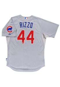 2014 Anthony Rizzo Chicago Cubs Game-Used 3 Home Run Road Jersey