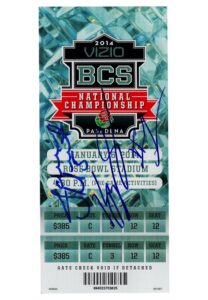 2014 BCS National Championship Full Ticket Dual-Signed By Jameis Winston & Kelvin Benjamin