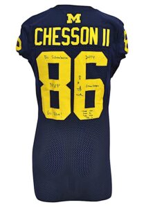 2014 Jehu Chesson Michigan Wolverines Game-Used & Autographed Home Jersey