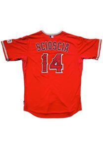 2014 Mike Scioscia Los Angeles Angels of Anaheim Team-Issued & Dual Autographed Jersey