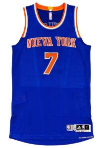 2015-16 Carmelo Anthony NY Knicks Game-Used Latin Nights Jersey