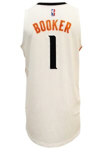 2015-16 Devin Booker Phoenix Suns Game-Used Rookie Home Jersey 