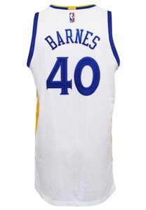 2015-16 Harrison Barnes Golden State Warriors Game-Used Playoffs Jersey (NBA LOA • 73-9 Season • Photo-Matched & Graded 10)