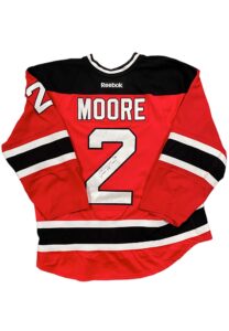 2015-16 John Moore NJ Devils Game-Used & Autographed Jersey