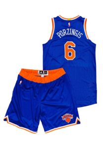 2015-16 Kristaps Porzingis NY Knicks Game-Used Road Uniform