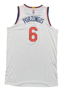 2015-16 Kristaps Porzingis NY Knicks Pro Cut Autographed Jersey