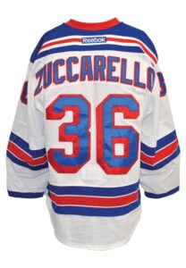 2015-16 Mats Zuccarello New York Rangers Game-Used Items — Two Road Jerseys & Bauer APX2 Gloves