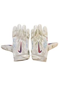 2015-16 Odell Beckham Jr. New York Giants Game-Used & Autographed Gloves Inscribed “1 Handed Catch”