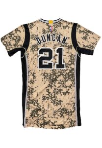 2015-16 Tim Duncan San Antonio Spurs Game-Used Camo Jersey