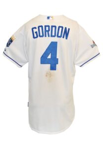 2015 Alex Gordon Kansas City Royals MLB Playoffs Game-Used Home Jersey