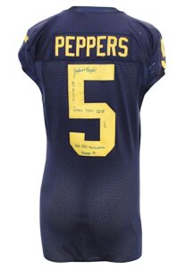 2015 Jabrill Peppers Michigan Wolverines Game-Used & Autographed Home Jersey