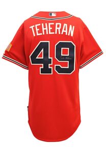 2015 Julio Teheran Atlanta Braves Game-Used & Autographed Military Day Jersey