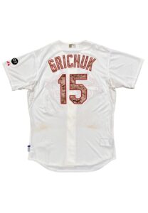 2015 Randal Grichuk St. Louis Cardinals Game-Used & Signed Memorial Day Camo Jersey