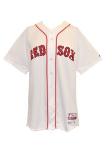 2015 Sandy Leon Boston Red Sox Game-Used Home Jersey