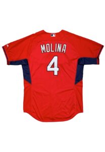 2015 Yadier Molina St. Louis Cardinals Player Worn BP Jersey