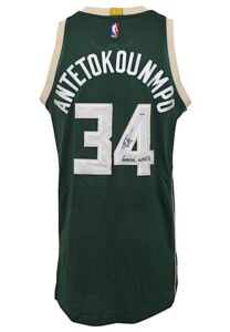 2016-17 Giannis Antetokounmpo Milwaukee Bucks Game-Used & Autographed Road Jersey