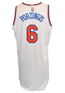 2016-17 Kristaps Porzingis New York Knicks Game-Used Home Jersey