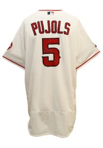 2016 Albert Pujols Los Angeles Angels Game-Used & Autographed Home Jersey