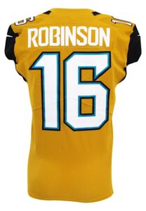 2016 Denard Robinson Jacksonville Jaguars Game-Used “Color Rush” Road Jersey