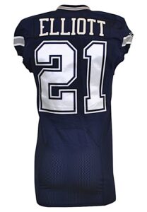 2016 Ezekiel Elliott Dallas Cowboys Game-Issued Navy Blue Jersey