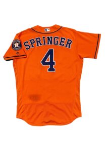 2016 George Springer Houston Astros Game-Used Alternate Jersey