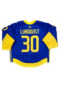 2016 Henrik Lundqvist Team Sweden World Cup Of Hockey Game-Used Jersey