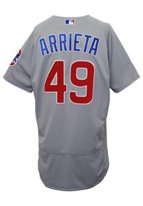 2016 Jake Arrieta Chicago Cubs Game-Used Road Jersey