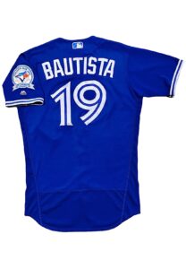 2016 Jose Bautista Toronto Blue Jays Game-Used 8 Home Run Jersey